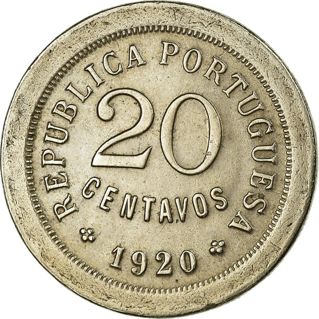 Coin, Portugal, 20 Centavos, 1920, EF(40-45), Copper-nickel, KM:571
