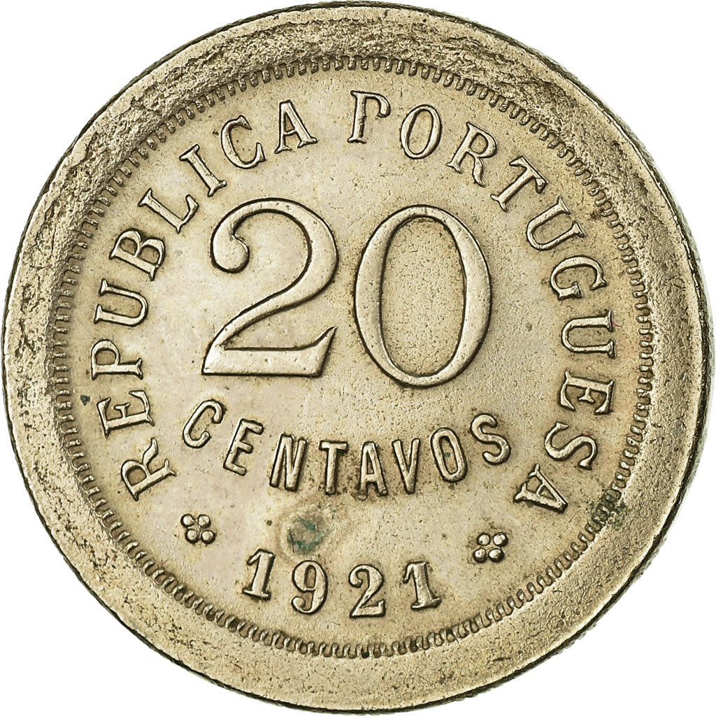 Coin, Portugal, 20 Centavos, 1921, EF(40-45), Copper-nickel, KM:571