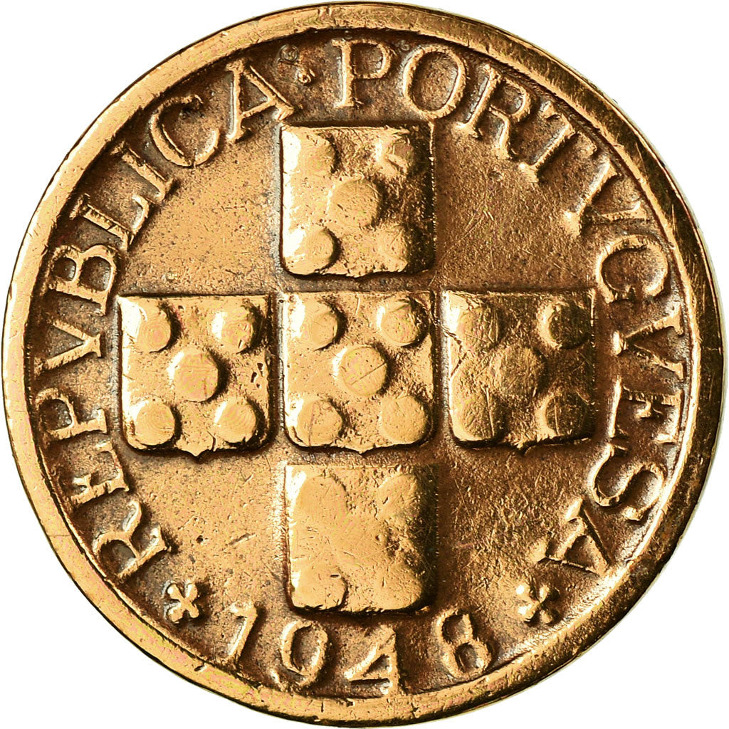 Coin, Portugal, 10 Centavos, 1948, VF(30-35), Bronze, KM:583