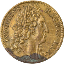 France, Token, Louis XIV, Trésor Royal, Nuremberg, VF(30-35), Brass
