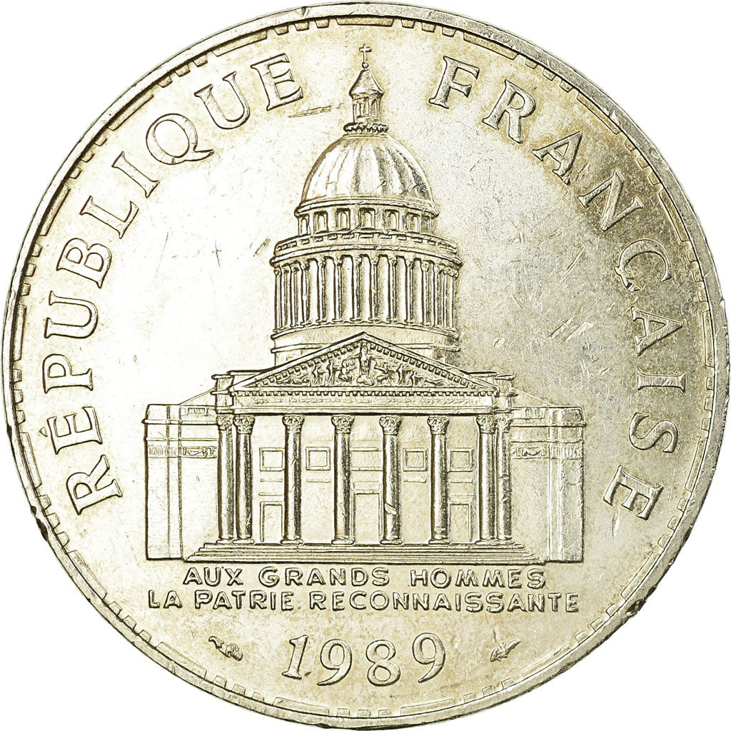 Coin, France, Panthéon, 100 Francs, 1989, Paris, AU(55-58), Silver, KM:951.1