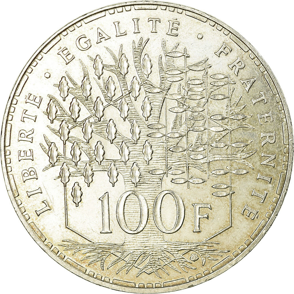 Coin, France, Panthéon, 100 Francs, 1989, Paris, AU(55-58), Silver, KM:951.1