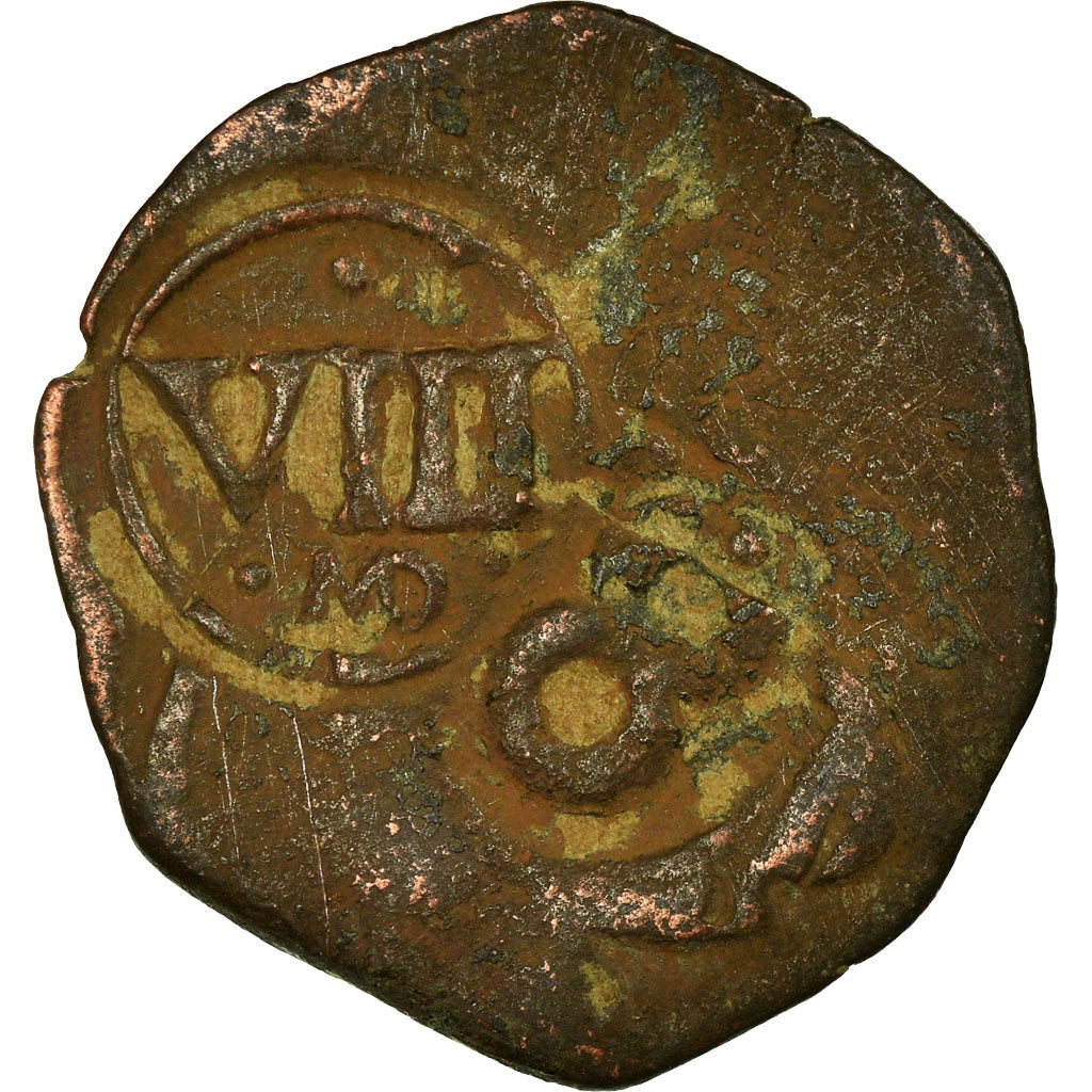 Coin, Spain, Philip IV, 8 Maravedis, 1652, Burgos, VF(20-25), Copper