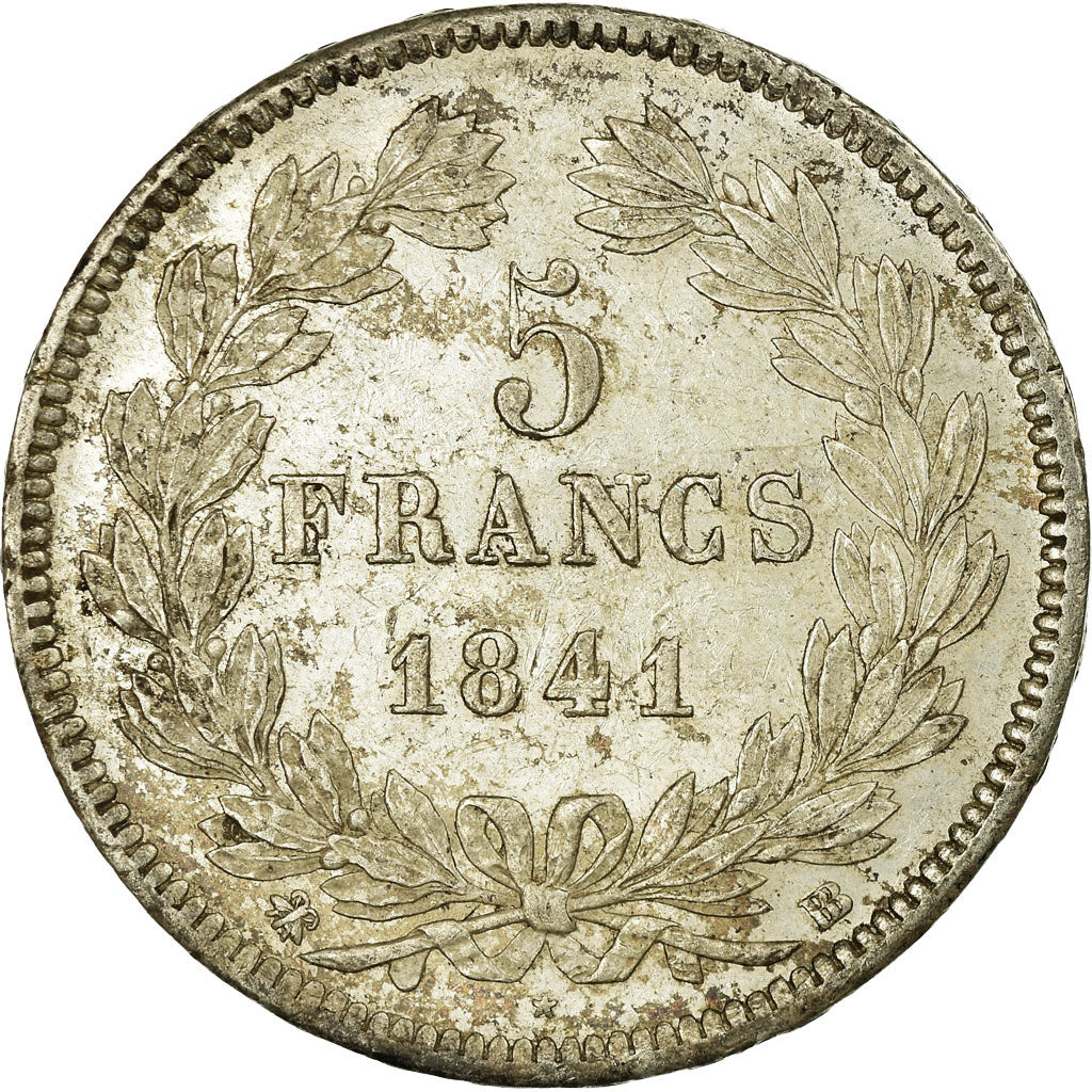 Coin, France, Louis-Philippe, 5 Francs, 1841, Strasbourg, AU(50-53), Silver