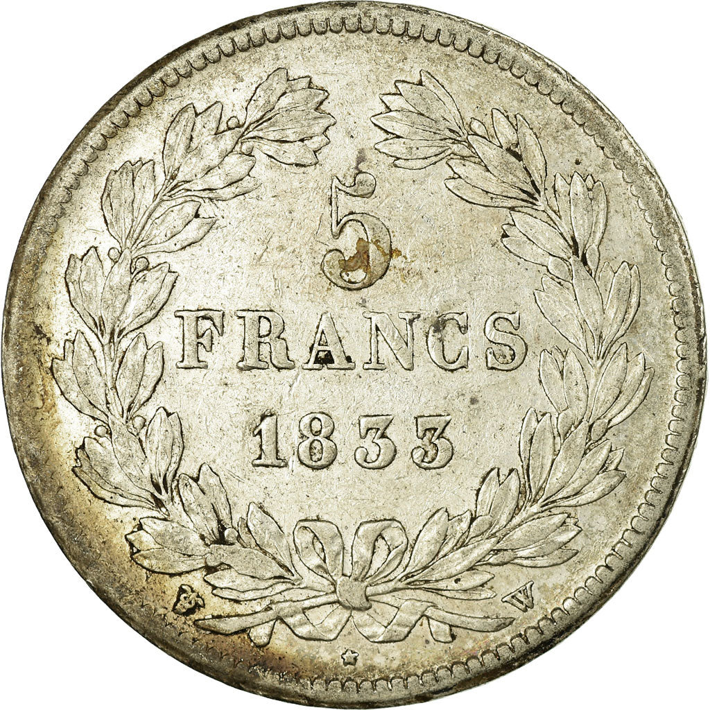 Monnaie, France, Louis-Philippe, 5 Francs, 1833, Lille, TTB, Argent