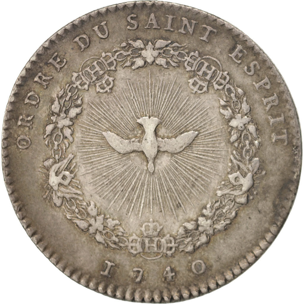 France, Token, Royal, Ordre du Saint Esprit, Louis XV, 1740, Silver
