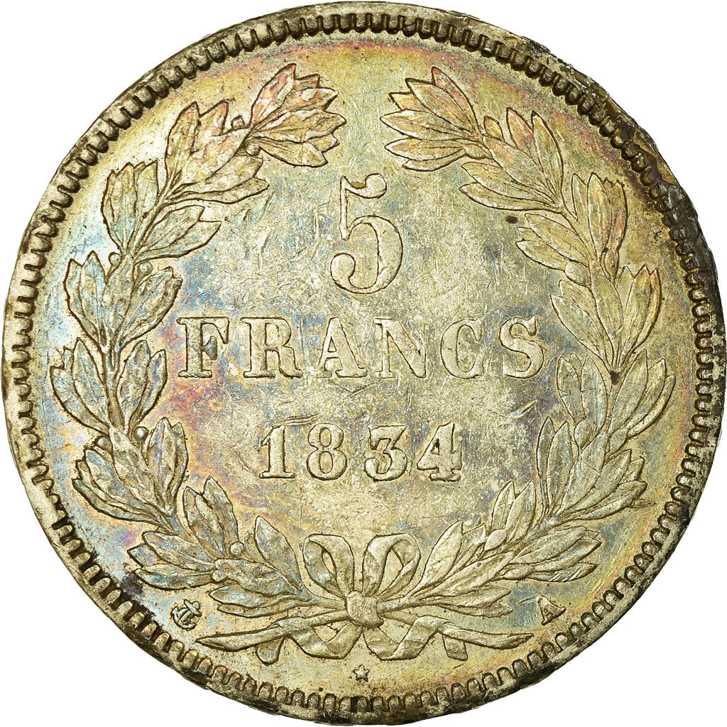 Münze, Frankreich, Louis-Philippe, 5 Francs, 1834, Paris, SS+, Silber