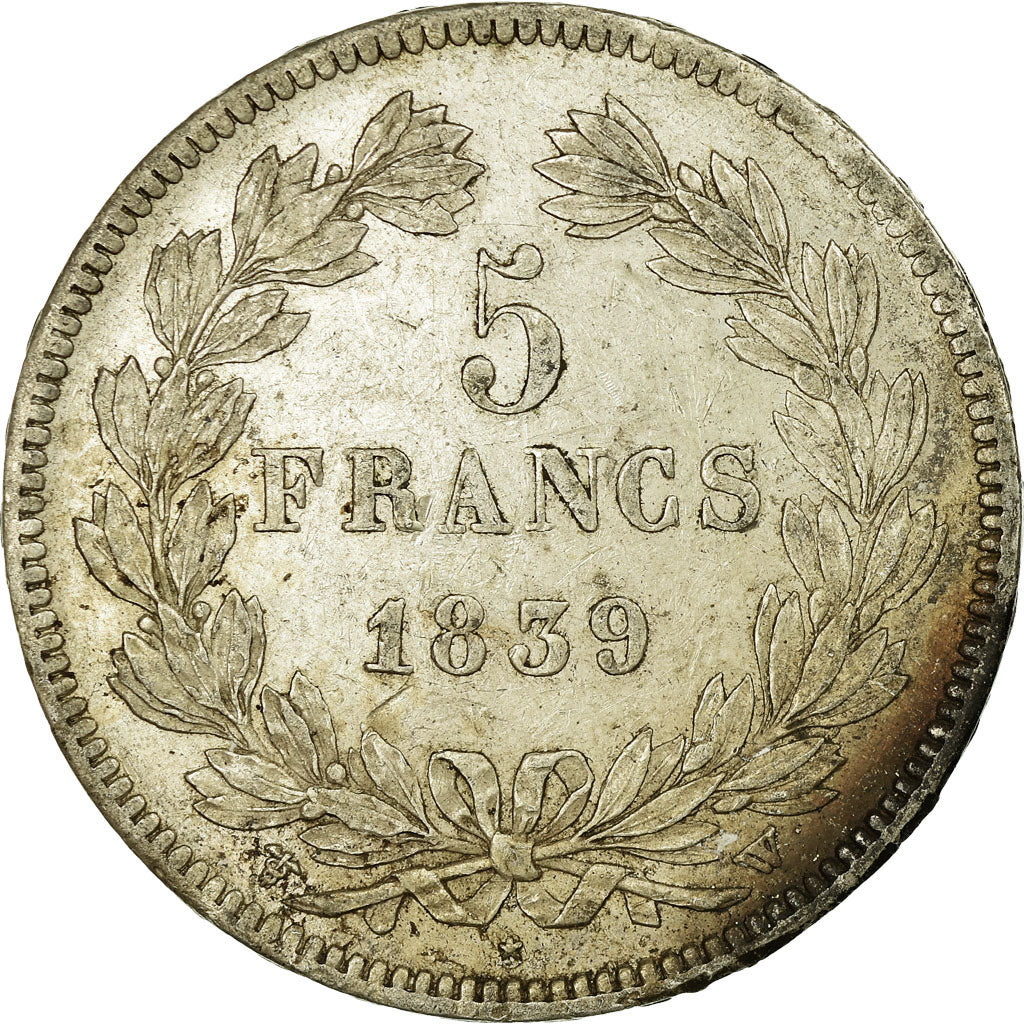 Coin, France, Louis-Philippe, 5 Francs, 1839, Lille, AU(50-53), Silver