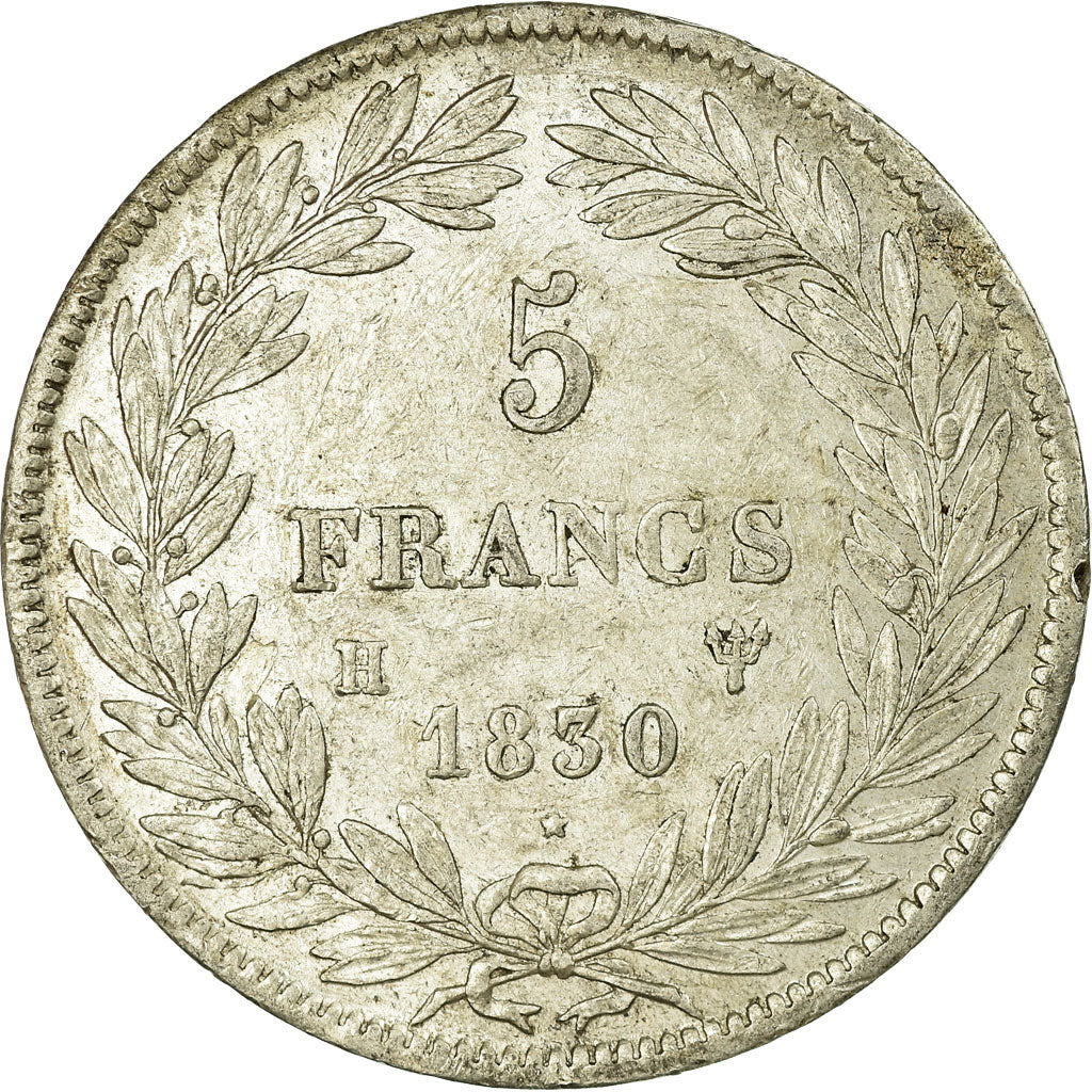 Moneta, Francia, Louis-Philippe, 5 Francs, 1830, La Rochelle, BB, Argento