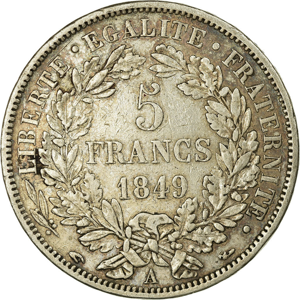 Coin, France, Cérès, 5 Francs, 1849, Paris, EF(40-45), Silver, KM:761.1