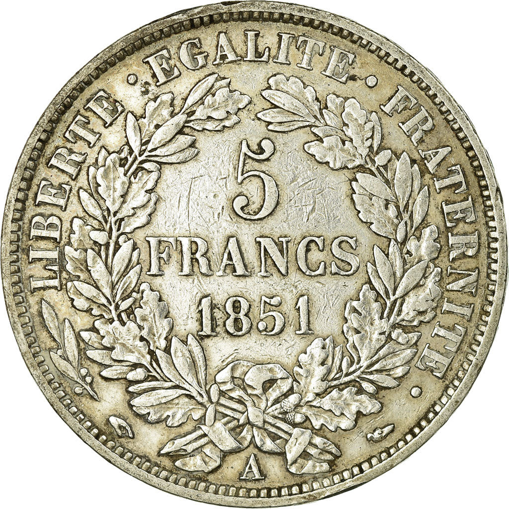 Münze, Frankreich, Cérès, 5 Francs, 1851, Paris, SS, Silber, KM:761.1
