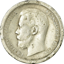 Coin, Russia, Nicholas II, 50 Kopeks, 1897, Paris, VF(20-25), Silver, KM:58.1