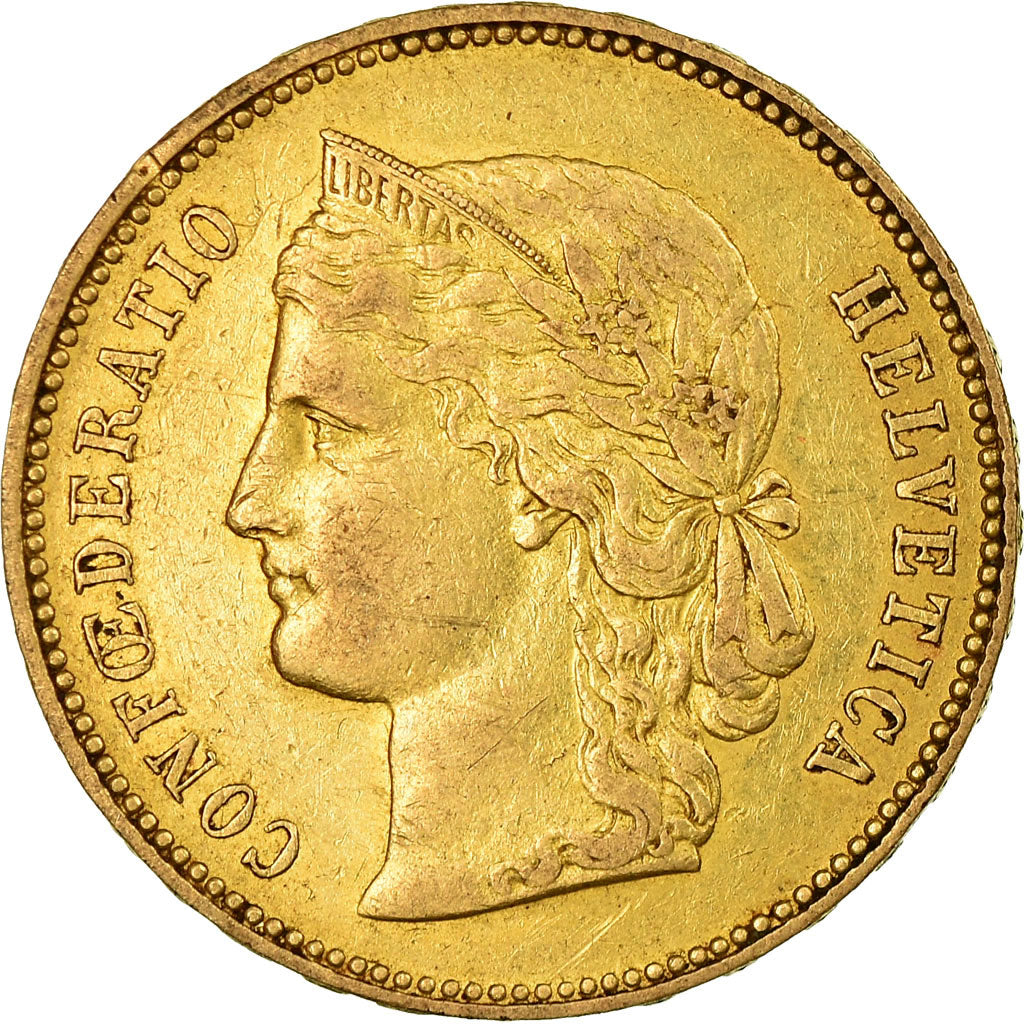 Moneda, Suiza, 20 Francs, 1896, Bern, MBC+, Oro, KM:31.3