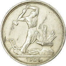 Coin, Russia, URSS, 50 Kopeks, 1925, Leningrad, AU(50-53), Silver, KM:89.2