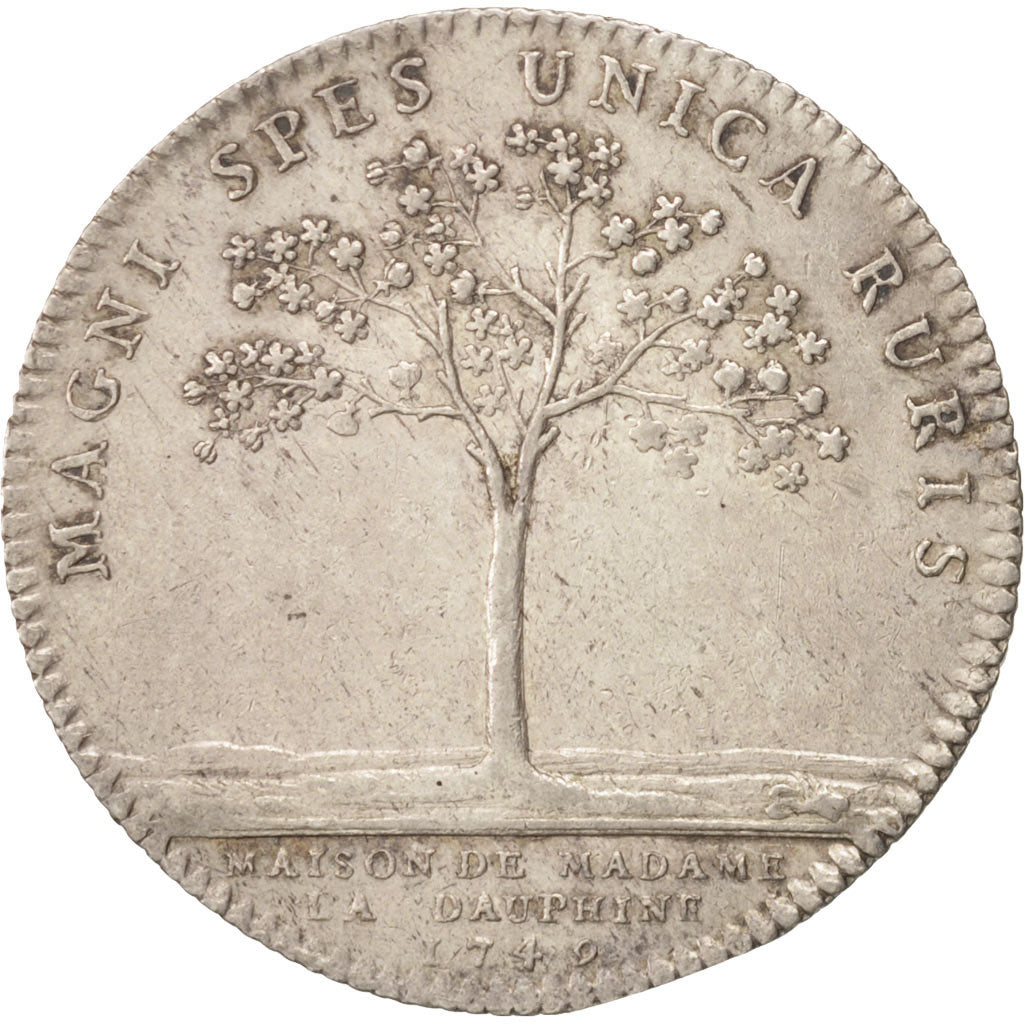 France, Token, Royal, Marie-Josèphe de Saxe, 1749, VF(30-35), Silver