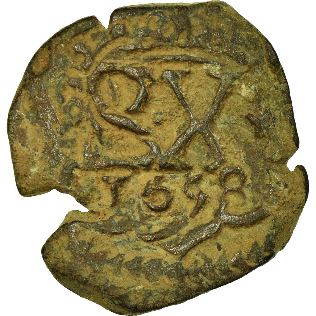 Monnaie, Espagne, Philippe IV, 4 maravedis, 1658, Burgos, TB+, Cuivre