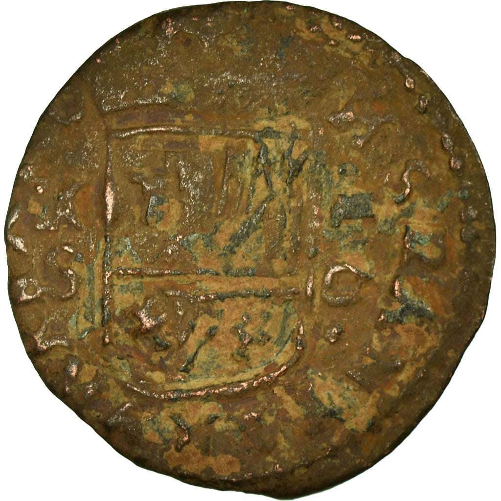 Coin, Spain, Philip IV, 16 Maravedis, Segovia, VF(20-25), Copper