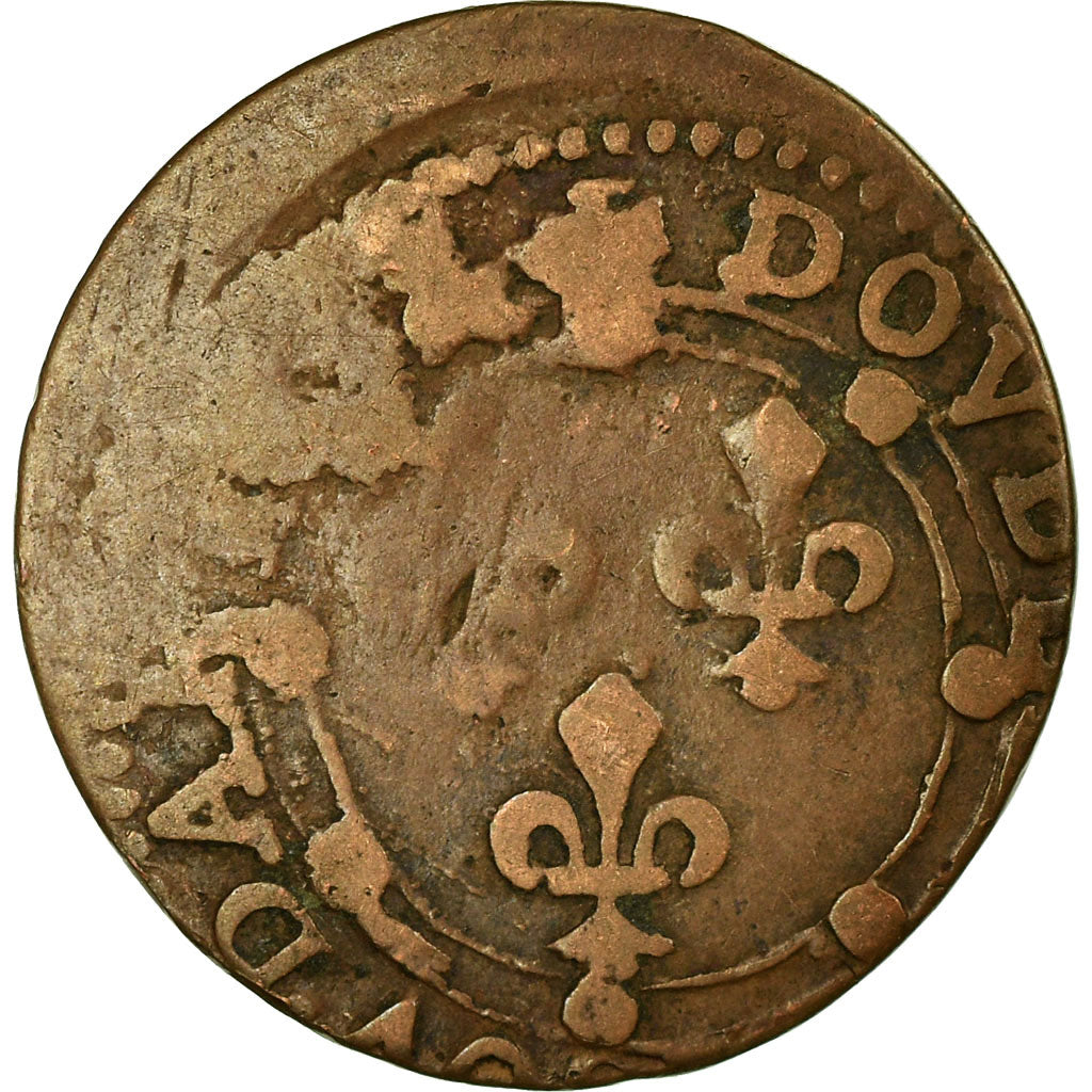 Moneta, Francja, Ardennes, Charles II, Double Tournois, 1642, Charleville