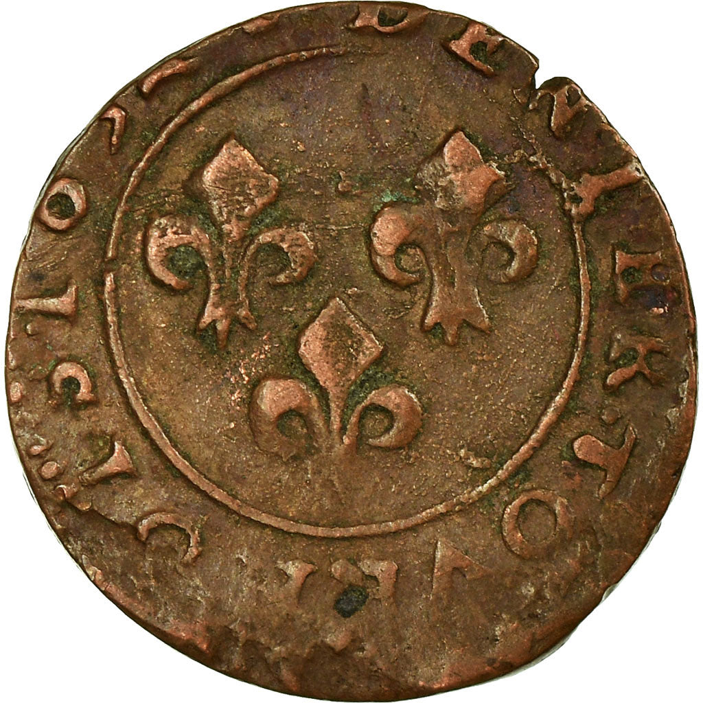 Monnaie, France, ORANGE, Guillaume-Henri, Denier Tournois, 1652, Orange, TB+