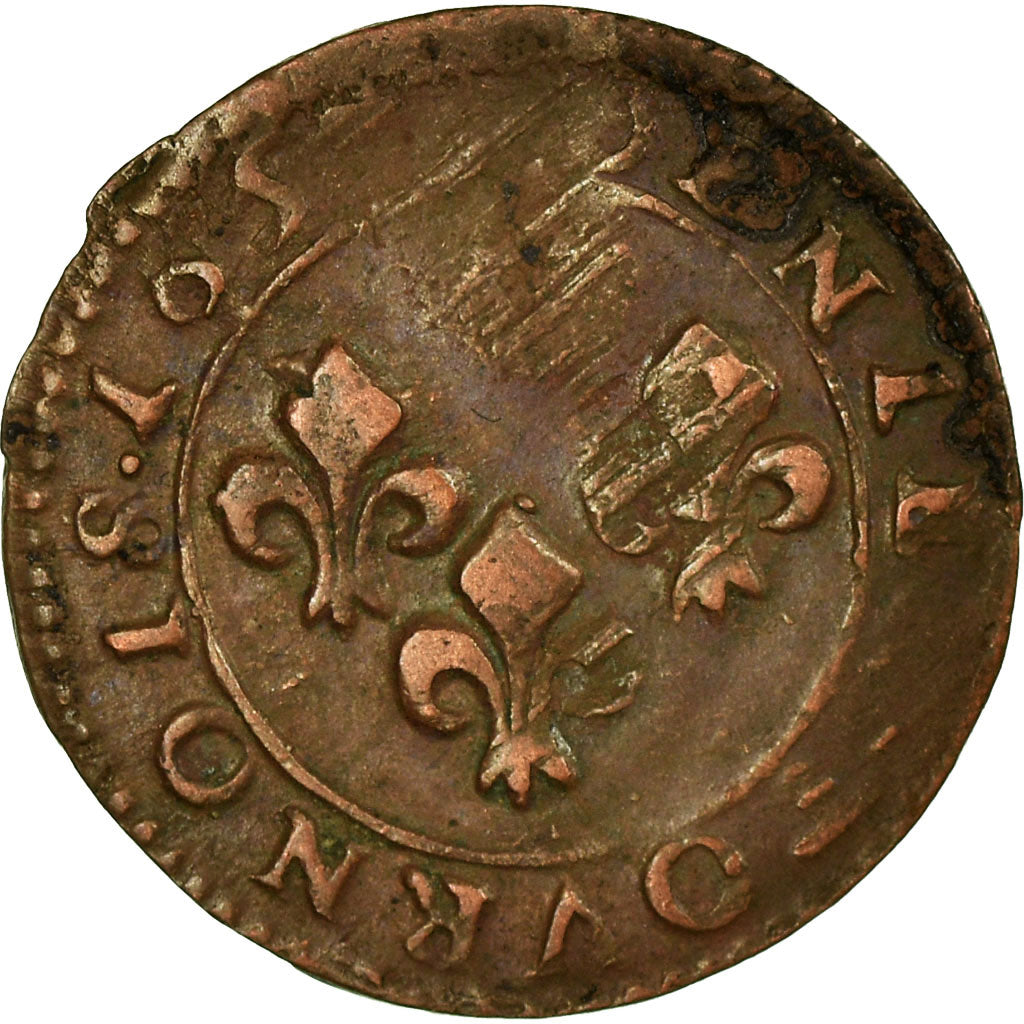 Moneta, Francja, ORANGE, Guillaume-Henri, Denier Tournois, 1653, Orange