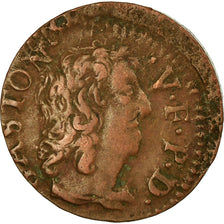 Monnaie, France, DOMBES, Gaston d'Orléans, Denier Tournois, 1651, Trévoux
