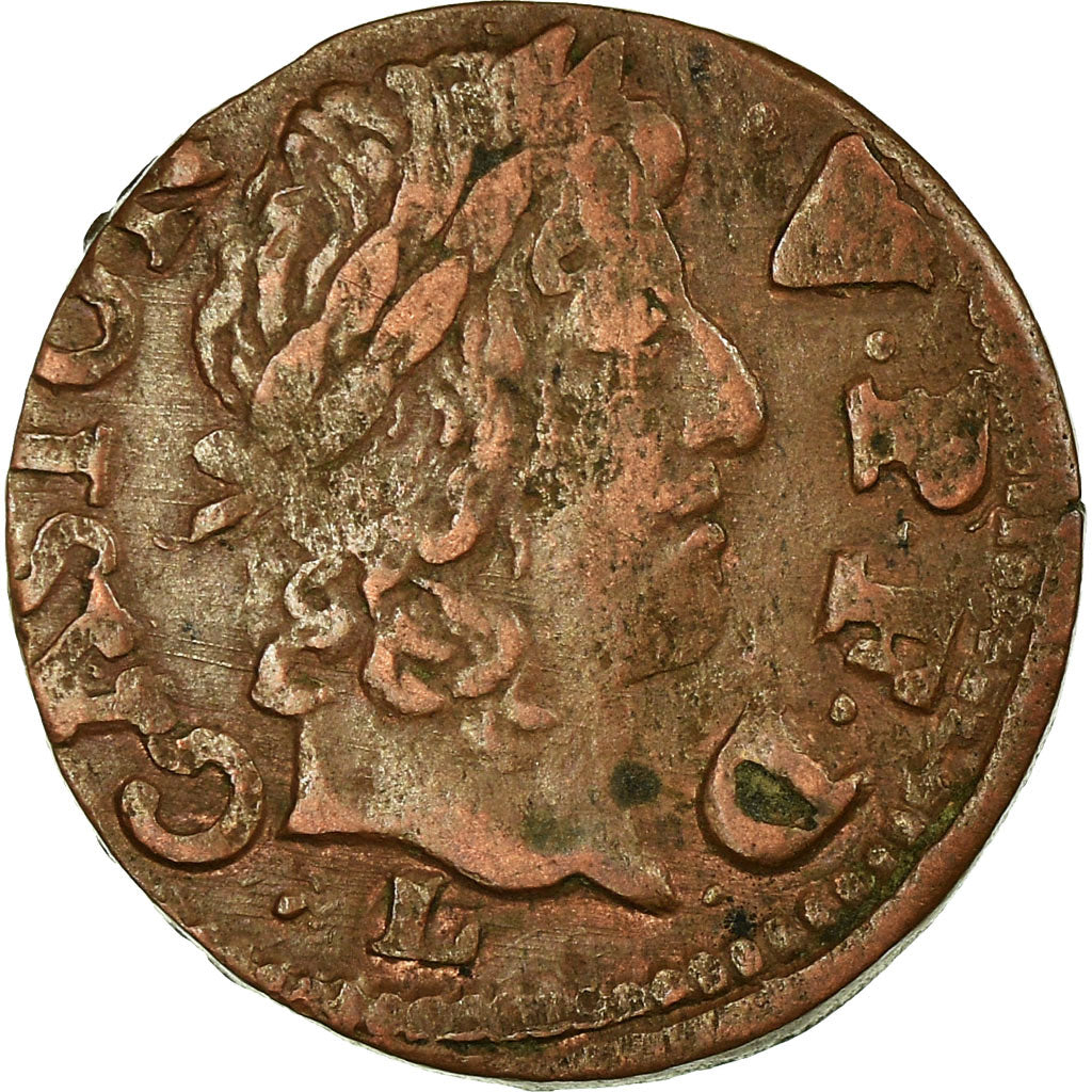 Coin, France, DOMBES, Gaston d'Orléans, Denier Tournois, 1654, Trévoux