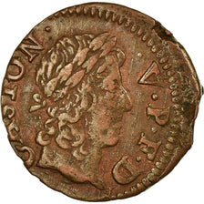 Moneta, Francja, DOMBES, Gaston d'Orléans, Denier Tournois, 1652, Trévoux