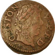 Monnaie, France, DOMBES, Gaston d'Orléans, Denier Tournois, 1652, Trévoux