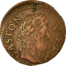 Monnaie, France, DOMBES, Gaston d'Orléans, Denier Tournois, 1652, Trévoux