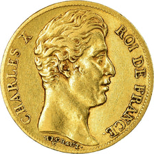 Moneda, Francia, Charles X, 20 Francs, 1828, Paris, MBC, Oro, KM:726.1