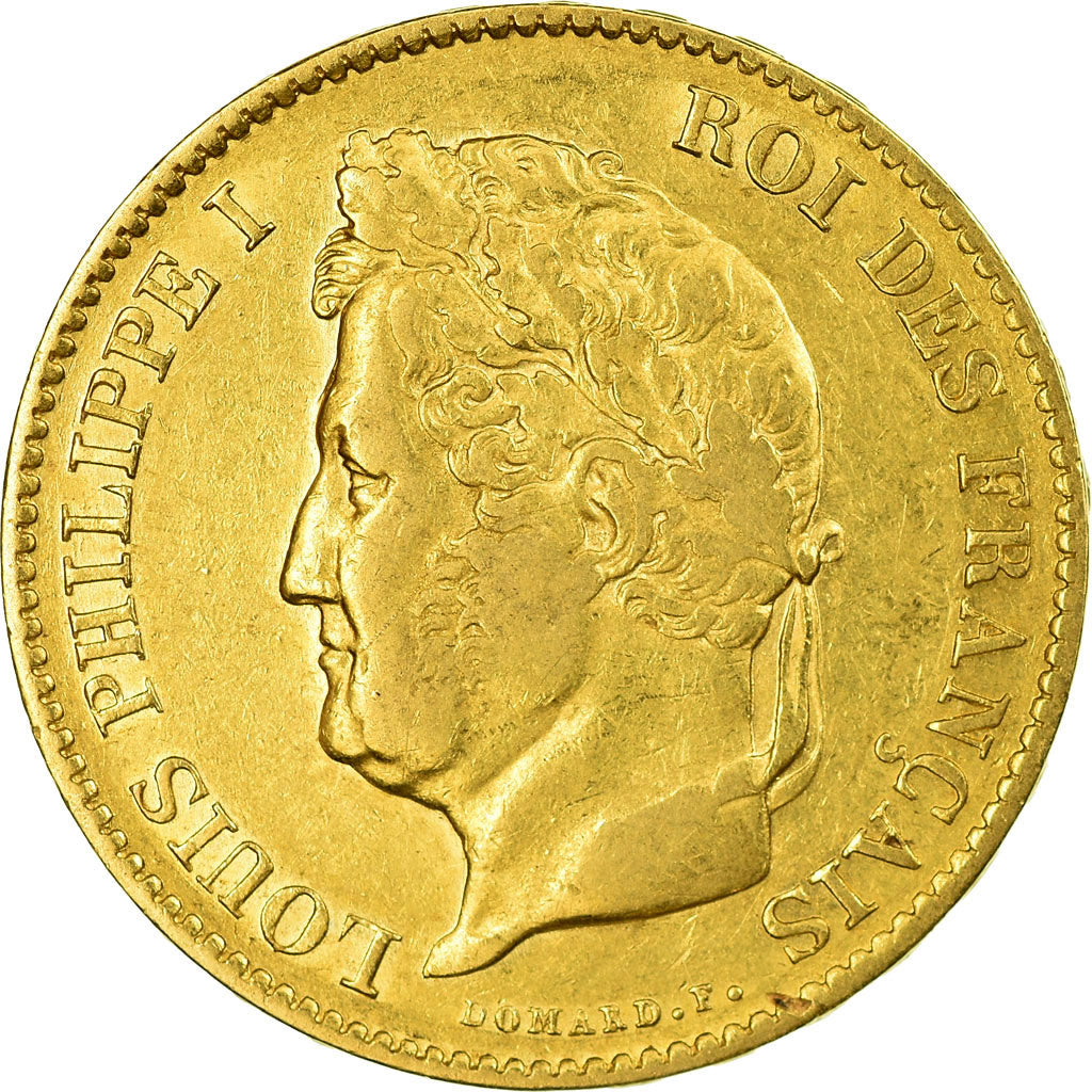 Moeda, França, Louis-Philippe, 40 Francs, 1836, Paris, EF(40-45), Dourado