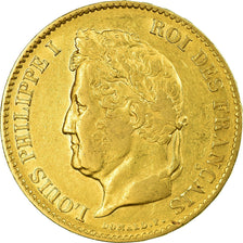 Moeda, França, Louis-Philippe, 40 Francs, 1836, Paris, EF(40-45), Dourado