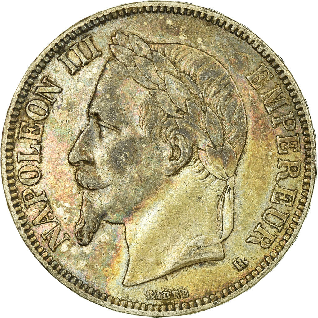 Coin, France, Napoléon III, 5 Francs, 1868, Strasbourg, EF(40-45), Silver