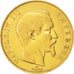 France, Napoleon III, 50 Francs, 1858 BB, Strasbourg, Gold, KM:785.2
