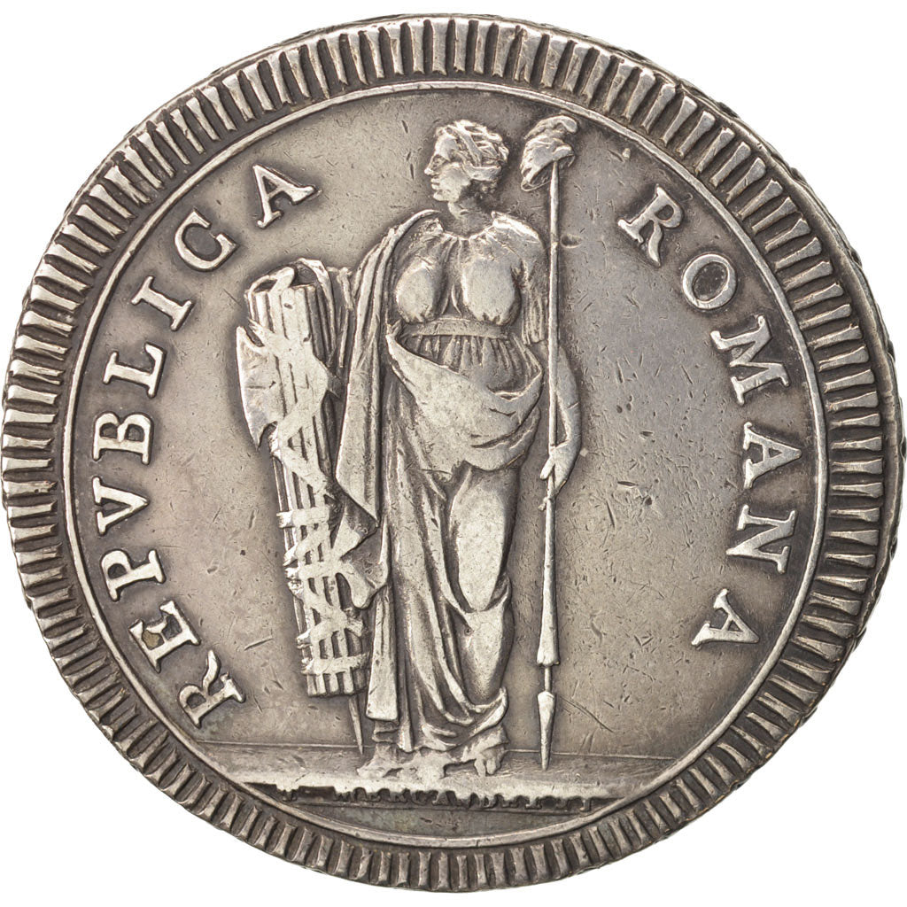 ITALIAN STATES, ROMAN REPUBLIC, Scudo, 1799, Silver, KM:11