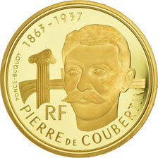 Coin, France, Albertville, Coubertin, 500 Francs, 1991, Paris, MS(65-70), Gold