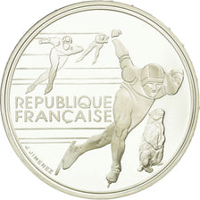 Monnaie, France, Patinage de vitesse, 100 Francs, 1990, Albertville 92, FDC