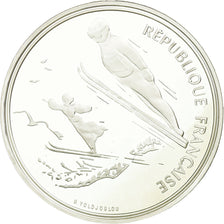 Coin, France, Ski jumpers, 100 Francs, 1991, Albertville 92, MS(65-70), Silver