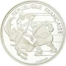 Moneta, Francia, Hockey players, 100 Francs, 1991, Albertville 92, FDC, Argento