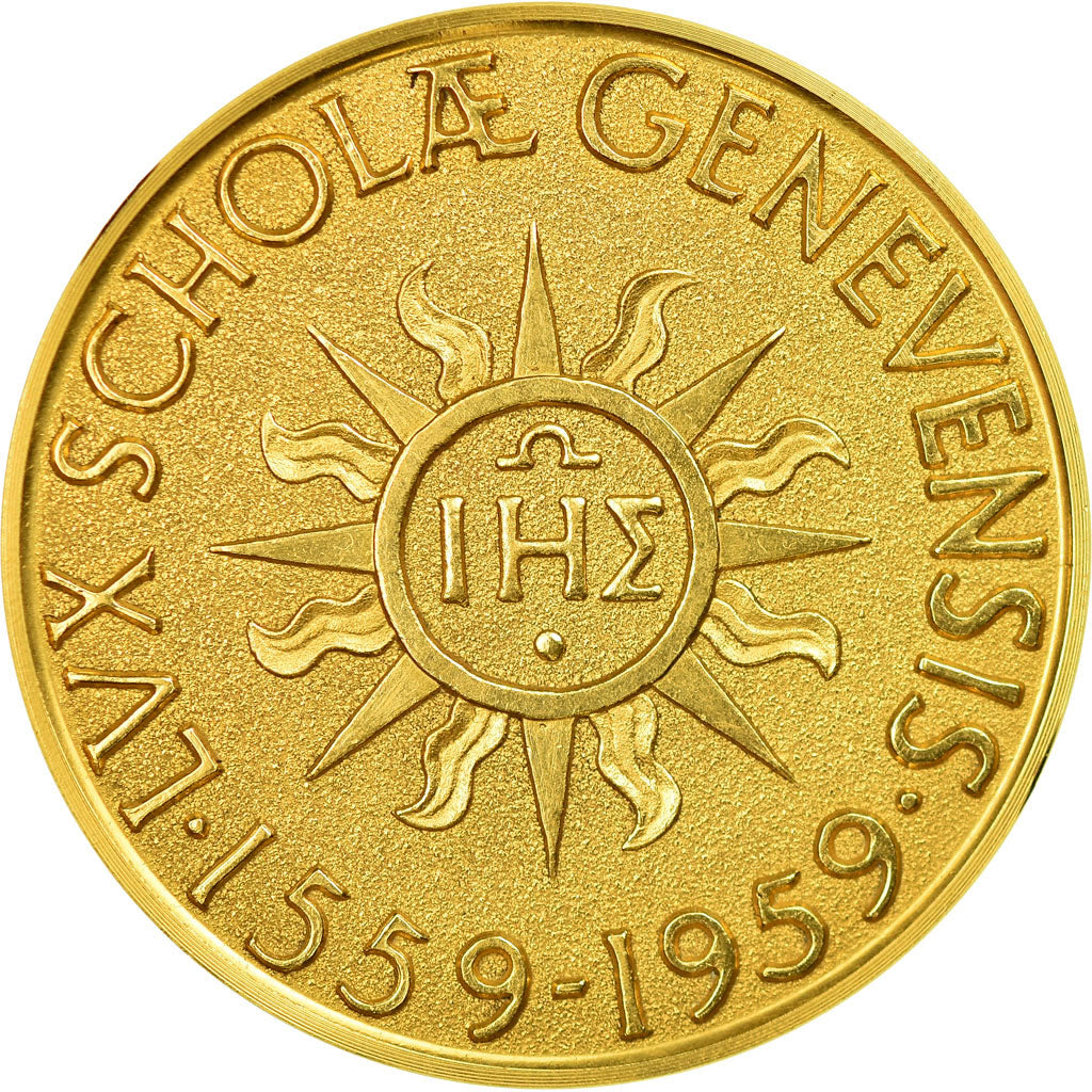 Switzerland, Medal, Calvin, 400 ans de l'Université de Genève, 1959, Gold