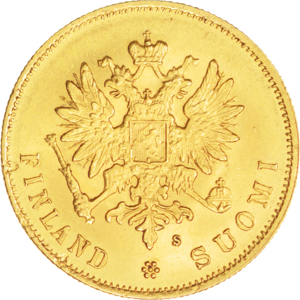 Finland, Nicholas II, 10 Markkaa, 1882, Helsinki, Gold, KM:8.2