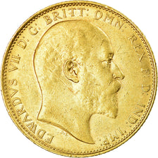 Moeda, Austrália, Edward VII, Sovereign, 1910, Melbourne, AU(50-53), Dourado