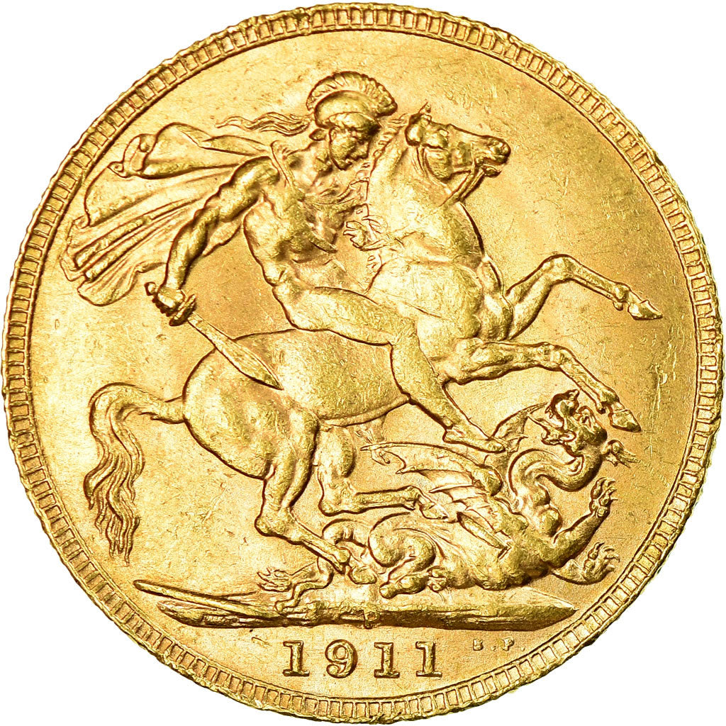 Coin, Australia, George V, Sovereign, 1911, Perth, AU(55-58), Gold, KM:29