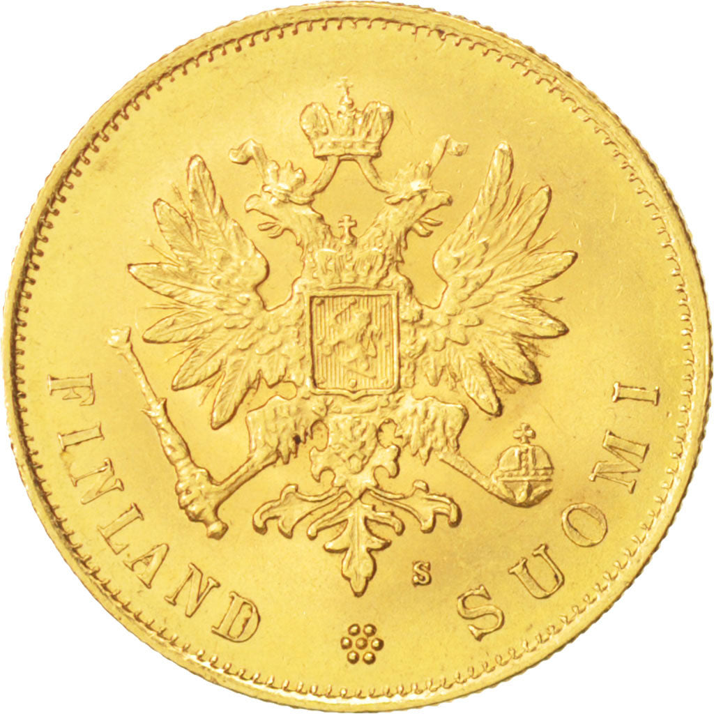 Finland, Nicholas II, 10 Markkaa, 1882, Helsinki, Gold, KM:8.2