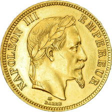 Moneta, Francia, Napoleon III, Napoléon III, 100 Francs, 1865, Paris, BB+, Oro
