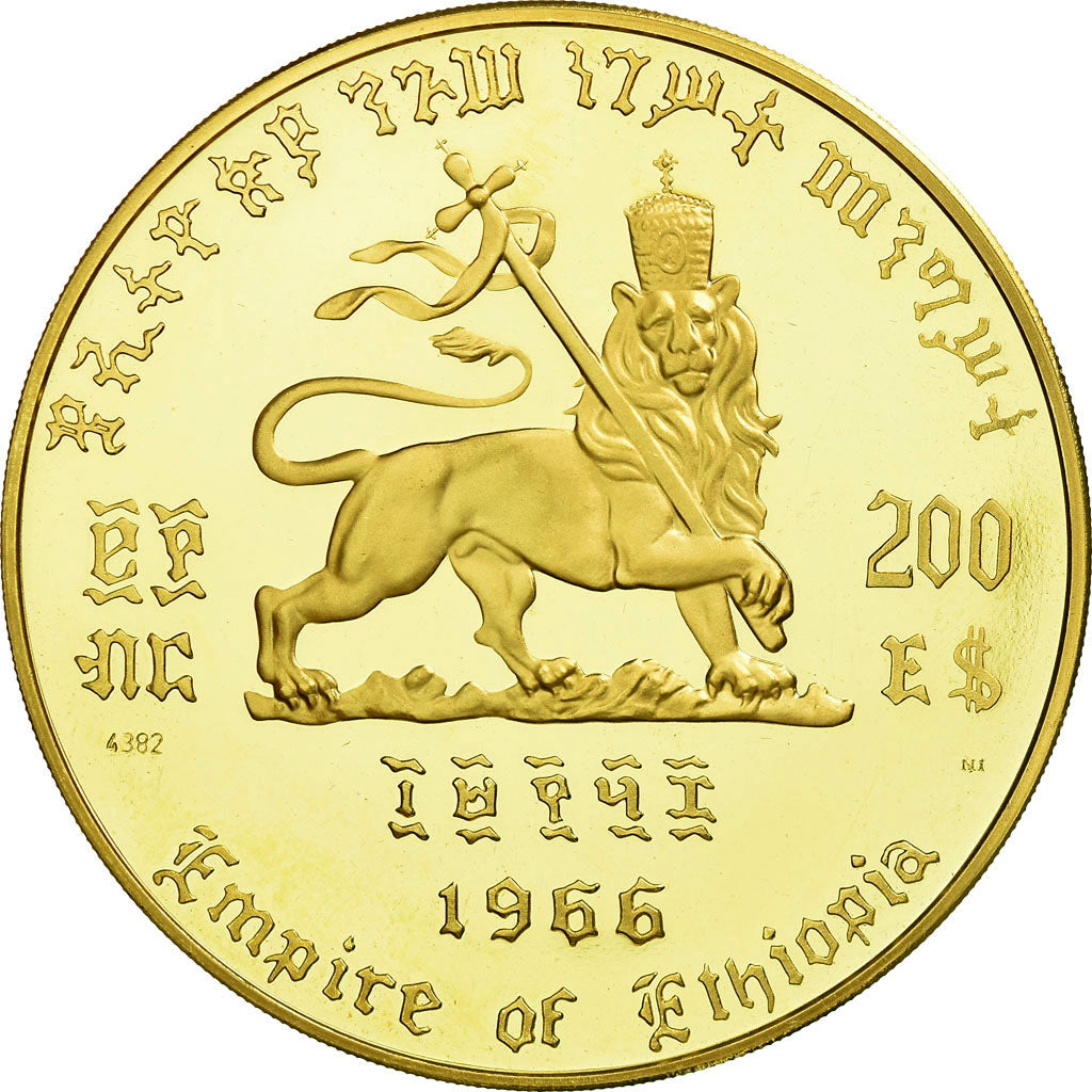 Moneda, Etiopía, Haile Selassie, 200 Dollars, 1966, SC, Oro, KM:42