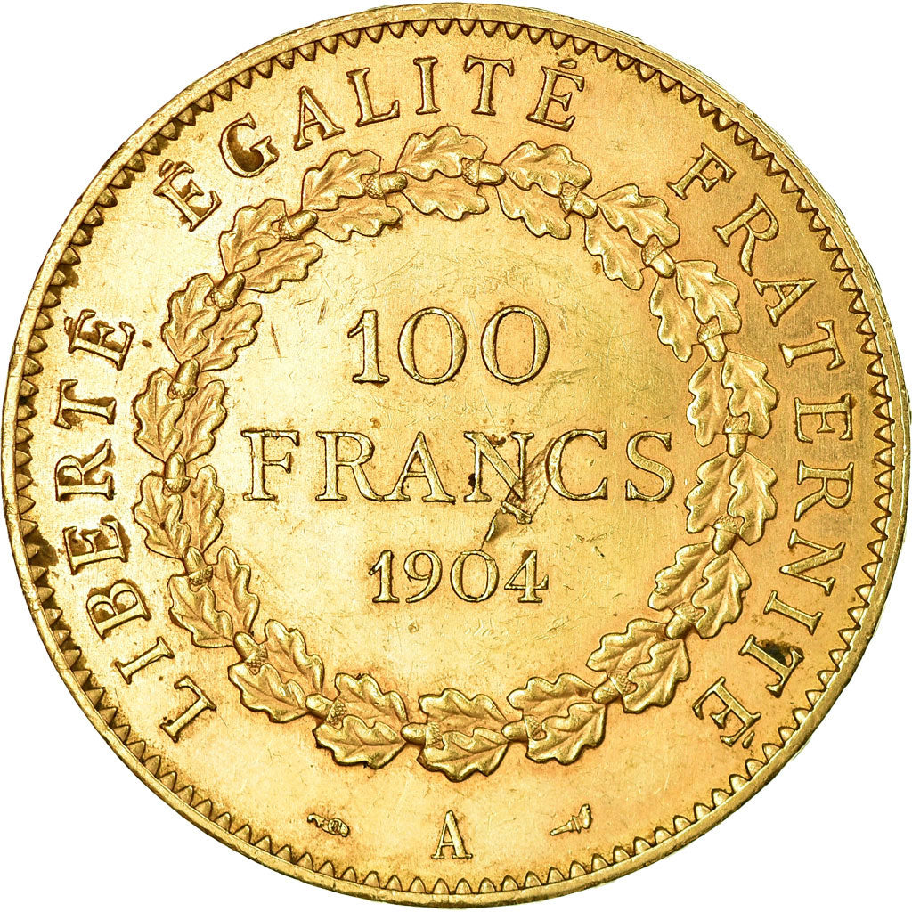 Moneda, Francia, Génie, 100 Francs, 1904, Paris, MBC+, Oro, KM:832