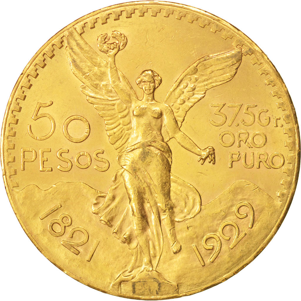 México, 50 Pesos, 1929, Mexico City, Oro, KM:481
