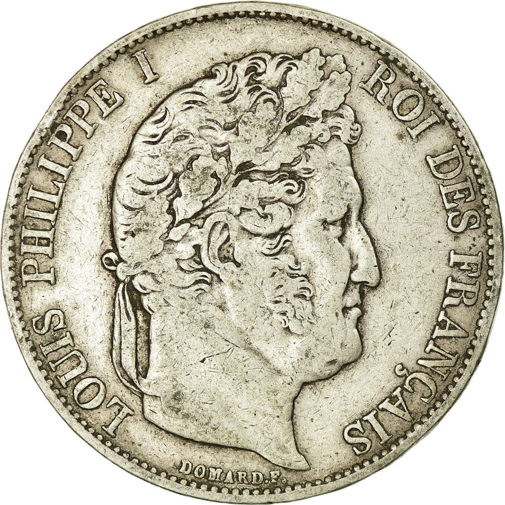 Monnaie, France, Louis-Philippe, 5 Francs, 1844, Strasbourg, TB+, Argent
