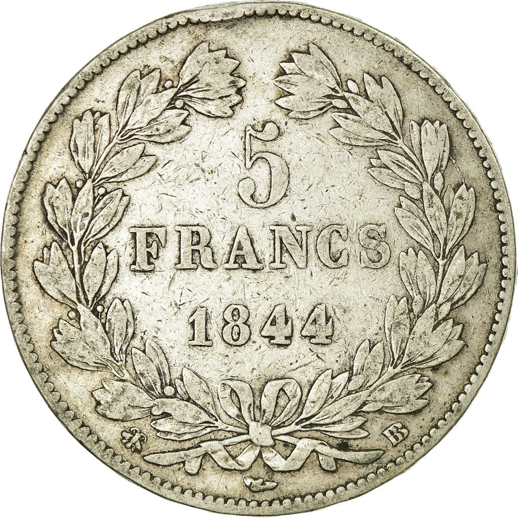 Monnaie, France, Louis-Philippe, 5 Francs, 1844, Strasbourg, TB+, Argent